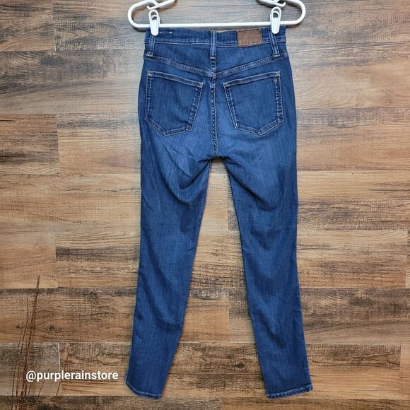 Madewell Jeans 26 Skinny 10" High Rise Woodland Wash Stretch Tummy Control Denim - Picture 2 of 12